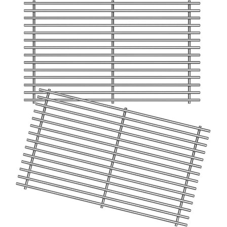 17.5" Stainless Steel Grill Grates for Weber Spirit E-210 E-220 S-210 S-220 Gas Grills with Front-Mounted Control Grill Replacement Parts for Weber Spirit I & II 200 Series GS4 Spirit 7637