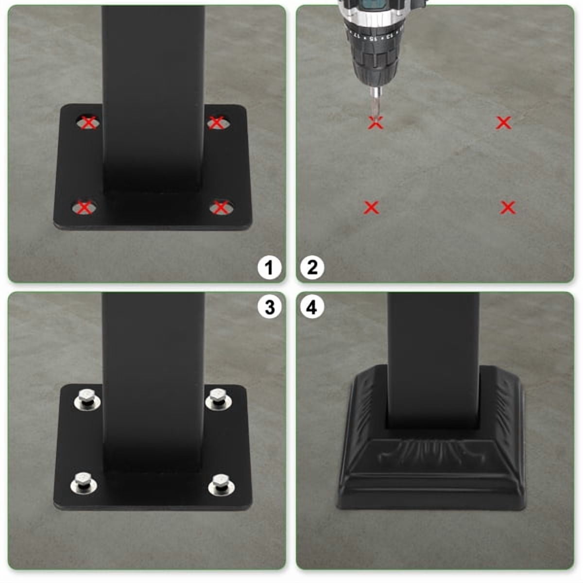 Matte Black Outdoor 3 Level Iron Handrail, Suitable for Gardens, Residential Buildings, Commercial Office Buildings, Hotels