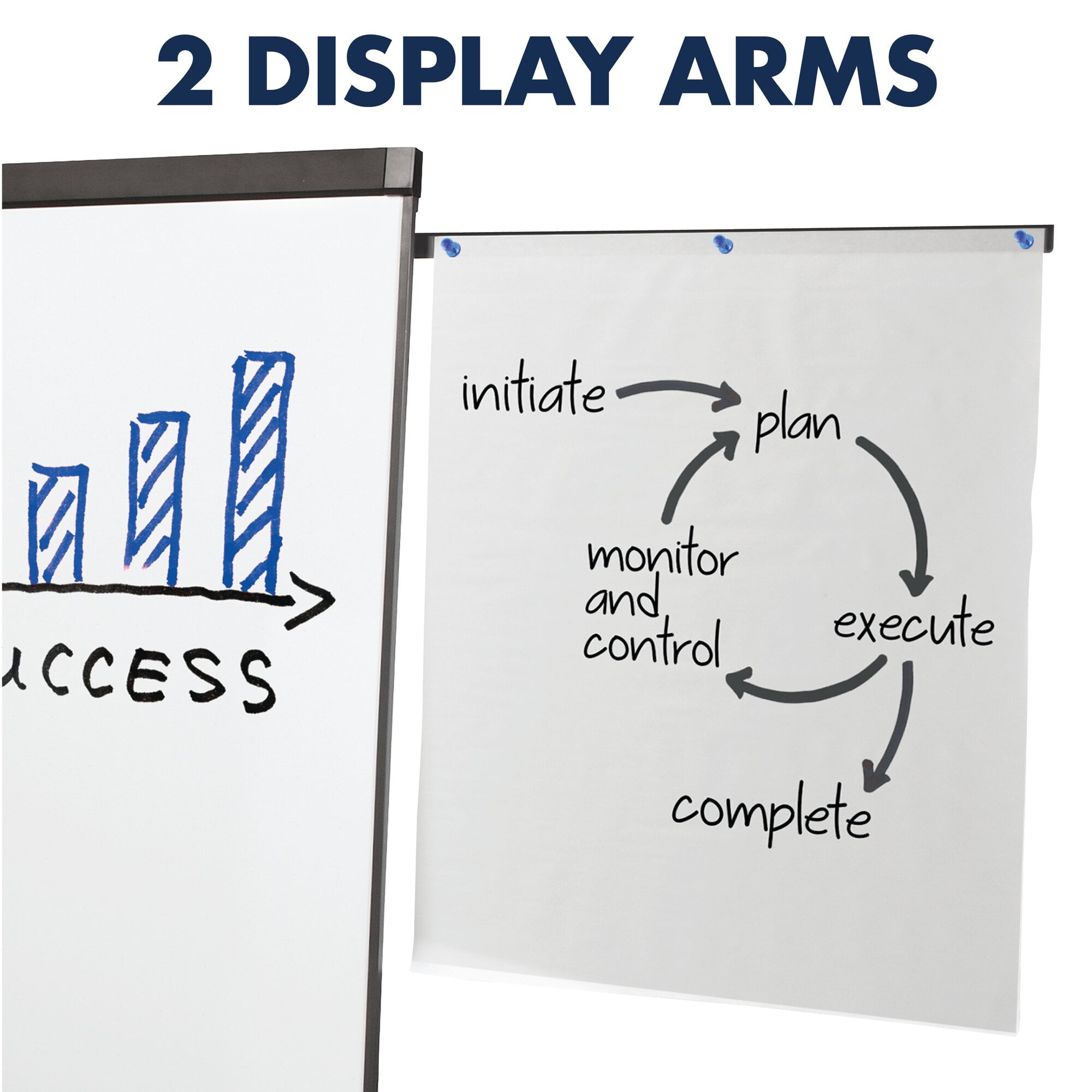Quartet Prestige 2 Mobile Presentation Easel, Magnetic Whiteboard/Flipchart, 36" x 24", Graphite Finish Frame