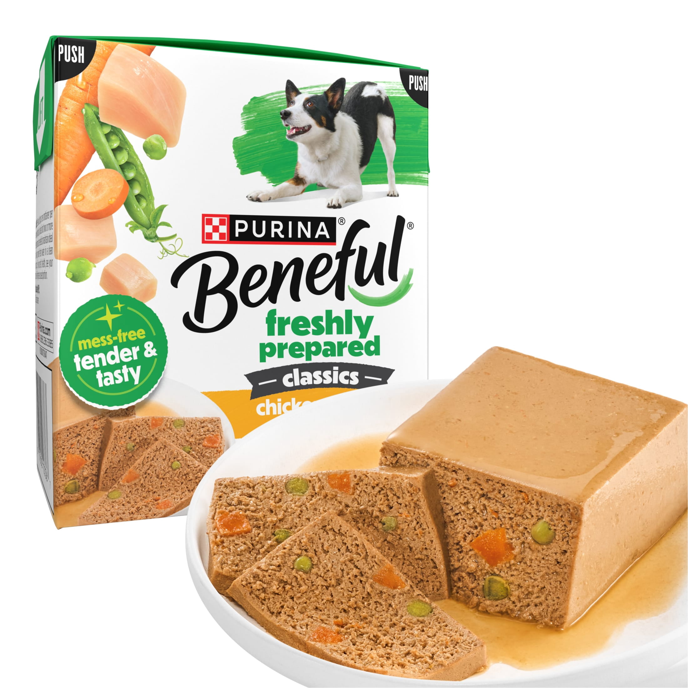 (6 pack) Purina Beneful Freshly Prepared Classics Chicken Dinner Wet Dog Food, 9.5 oz Carton