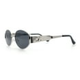 thumbnail image 6 of Womens Classic Retro Dad Fashion Oval Round Metal Rim Sunglasses Silver - Black, 6 of 8
