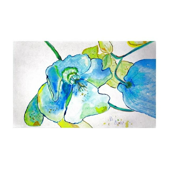 Betsy Drake DM1115G Tapis de Porte Hibiscus Bleu 30 x 50 Po
