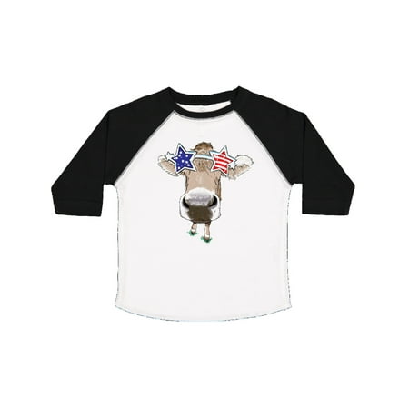 

Inktastic 4th of July Patriotic Cow in Shades Gift Toddler Boy or Toddler Girl T-Shirt