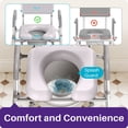 thumbnail image 3 of Kekoy Bedside Commode Chair with Padded Seat and Backrest, Aluminum Commode Toilet for Adults, Seniors, Disabled, Adjustable Height, Includes Potty Bucket & Splash Guard, 400lbs Capacity, 3 of 9