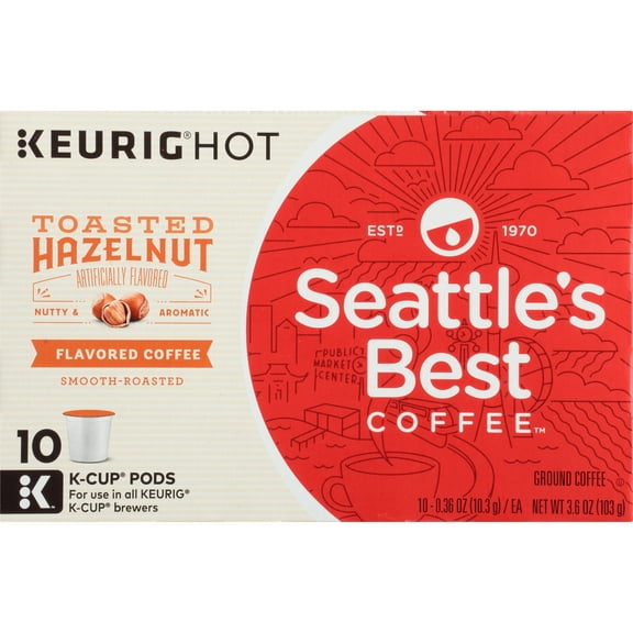 Seattle's Best Coffee, K-Cups, Toasted Hazelnut, 10 Count