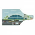 thumbnail image 1 of Airport Cutting Board, Cartoon Design Infographic with Airfield Elements Aerodrome Tower Planes and Cars, Decorative Tempered Glass Cutting and Serving Board, in 3 Sizes, by Ambesonne, 1 of 2