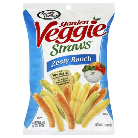 Sensible Portions Zesty Ranch Garden Veggie Straws, 7 oz, (Pack of 12)