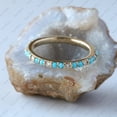 thumbnail image 4 of Arizona Turquoise and Diamond Full Eternity Ring, Engagement Ring, Round Cut Dalicate Handmade Jewelry, Wedding Ring, Diamond Dainty Anniversary Gift Jewelry,, 4 of 5