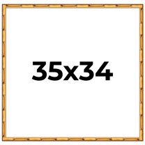 35x34 Frame Gold Bamboo Solid Wood Picture Frame | 1 Inch Moulding Width | Interior Frame Depth