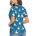 thumbnail image 3 of Fuzoiu Cartoon Goose Print Women's Classic V-Neck T-Shirt, Short Sleeve V Neck Tees for Casual Everyday Wear,Casual Fit Tee,Summer Fashion Tops-Large, 3 of 5