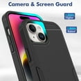 thumbnail image 5 of Allytechgroup Compatible for Apple iPhone 13, Rugged Shockproof Military Grade Protection Dual Layers Hard PC TPU Phone Case for iPhone 13, Black, 5 of 5