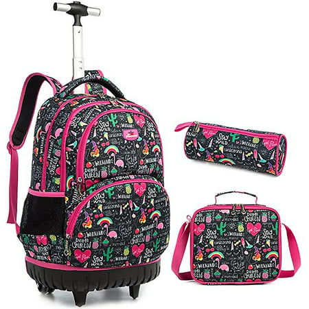 Jasminestar 18 Inch Rolling Backpack Wheeled Kids School Trolley Bag ...