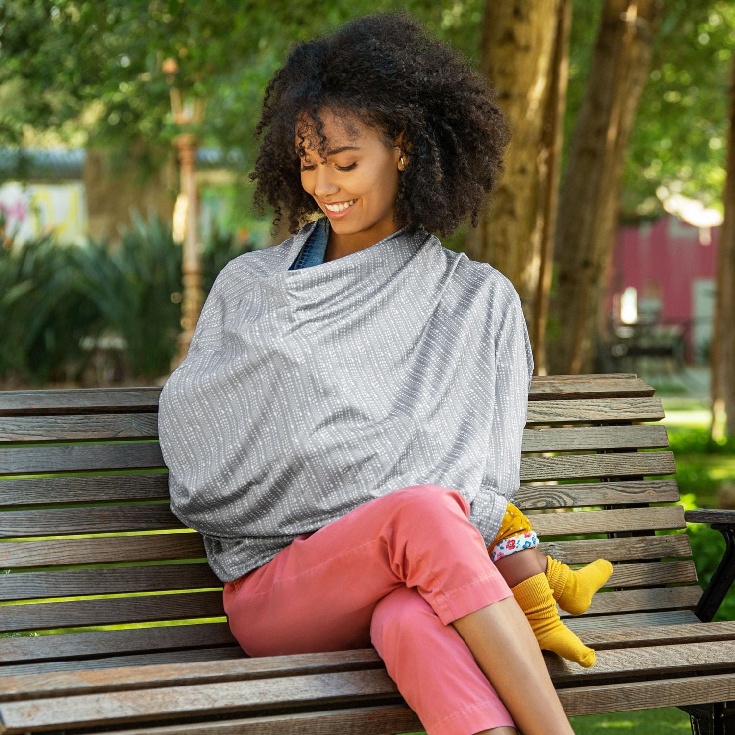 Munchkin Brica XtraGuard Antimicrobial 5-in-1 Car Seat Cover and Nursing Cover, Grey, Nursing Cover