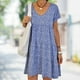 thumbnail image 1 of Vestidos Casuales Vestido Casual Mujer Suelto Plisado Impreso Floral Desplazamiento Ocio (Azul XXL) Cgtredaw para Mujer Azul T M, 1 of 8