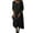 Black #1, variant on Dresses for Women, Women Solid Color Cotton Linen Dress Long Sleeve Crew Neck Dress Casual Holiday Dress with Pockets Leisure Black S
