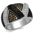 thumbnail image 1 of Women Rhodium & Ruthenium Brass Ring with AAA Grade CZ in Multi Color - Size 6, 1 of 1