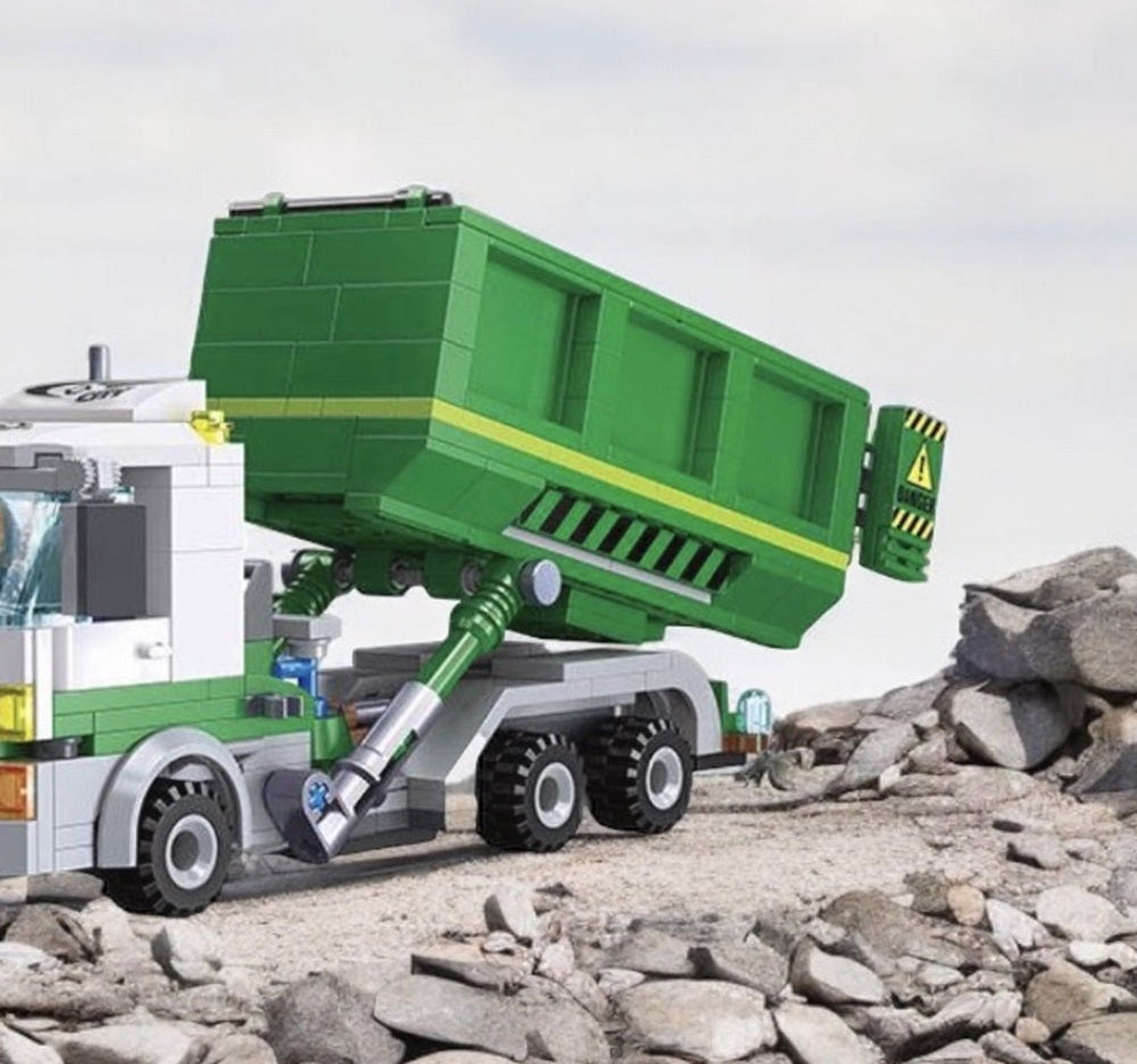 General Jim’s Toys & Bricks Roll-Off Skip Loader Dump Truck, Construction Toy Building Set, Hobby Display