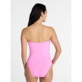 thumbnail image 4 of Time and Tru Women's and Women's Plus Ribbed Bandeau One Piece Swimsuit, Sizes XS-3X, 4 of 6