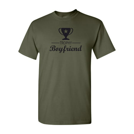 Trophy Boyfriend Funny Saying Mens T-Shirt Top (Best Boyfriend Ever Trophy)