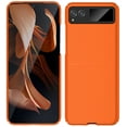 thumbnail image 4 of Case for Motorola RAZR (2023), Nakedcellphone Slim Hard Shell Protector Cover [Anti-Fingerprint, Grid Texture] - Bright Orange, 4 of 10