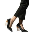 thumbnail image 2 of NaWent Women's IN4 Chunky-HI Block High Heels Closed Pointed Toe Pumps Dress office Shoes for Women Black 5.5(36), 2 of 6