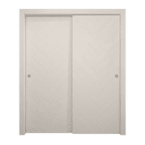 Sliding Closet Bypass Doors 36 x 80 inches | Ego 5005 Painted White Oak | Rails Hardware Set | Wood Solid Bedroom Wardrobe Doors