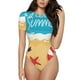 thumbnail image 1 of Balery Hello Summer1 Body de cuello redondo de manga corta para mujer Tops de manga corta Tops básicos-Small, 1 of 7