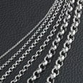thumbnail image 2 of 12pcs Wholesale Men Silver Stainless Steel Round rolo Link Necklace Chain 3-6mm, 2 of 5