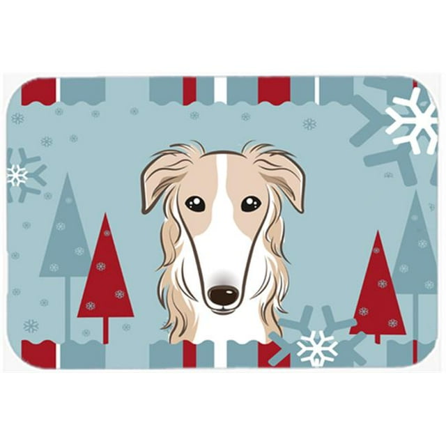 Winter Holiday Borzoi Kitchen & Bath Mat, 20 x 30
