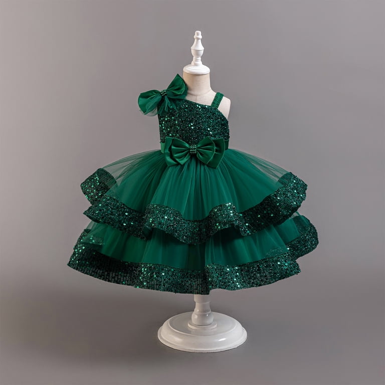 green emerald velvet dress Children's beauty pageants/Girls pageant dresses/Princess Baby Dress  The  Dress Kingdom