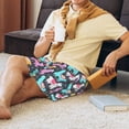 thumbnail image 4 of Mens Pajama Shorts, Colorful Alpaca Sleep Shorts Men Pajama Bottoms Lounge PJ Shorts with Pockets, 4 of 6
