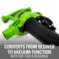 thumbnail image 5 of Greenworks 12 Amp 375 CFM at 230 Mph Corded Electric Leaf Blower/Mulcher/Vacuum 24022, 5 of 12