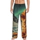thumbnail image 1 of Fotbe Space Adventurer Cat Pantalones de Pijama para Hombre, Pantalones de Dormir, Pantalones de Casa con Cintura Ajustable y Bolsillos-3X-Large, 1 of 6