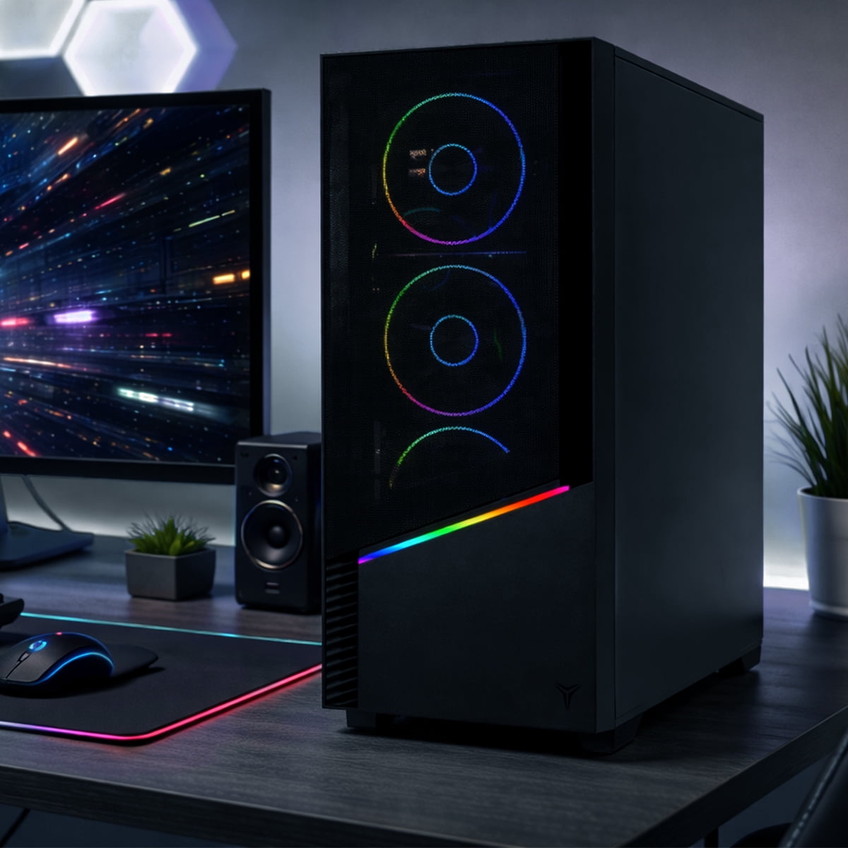YEYIAN Gaming PC. AMD Ryzen 7 8700F, NVIDIA RTX 5070, 240mm AIO, 2 TB NVMe, 32GB RAM, 750W. YPA-EL870FC-5701U