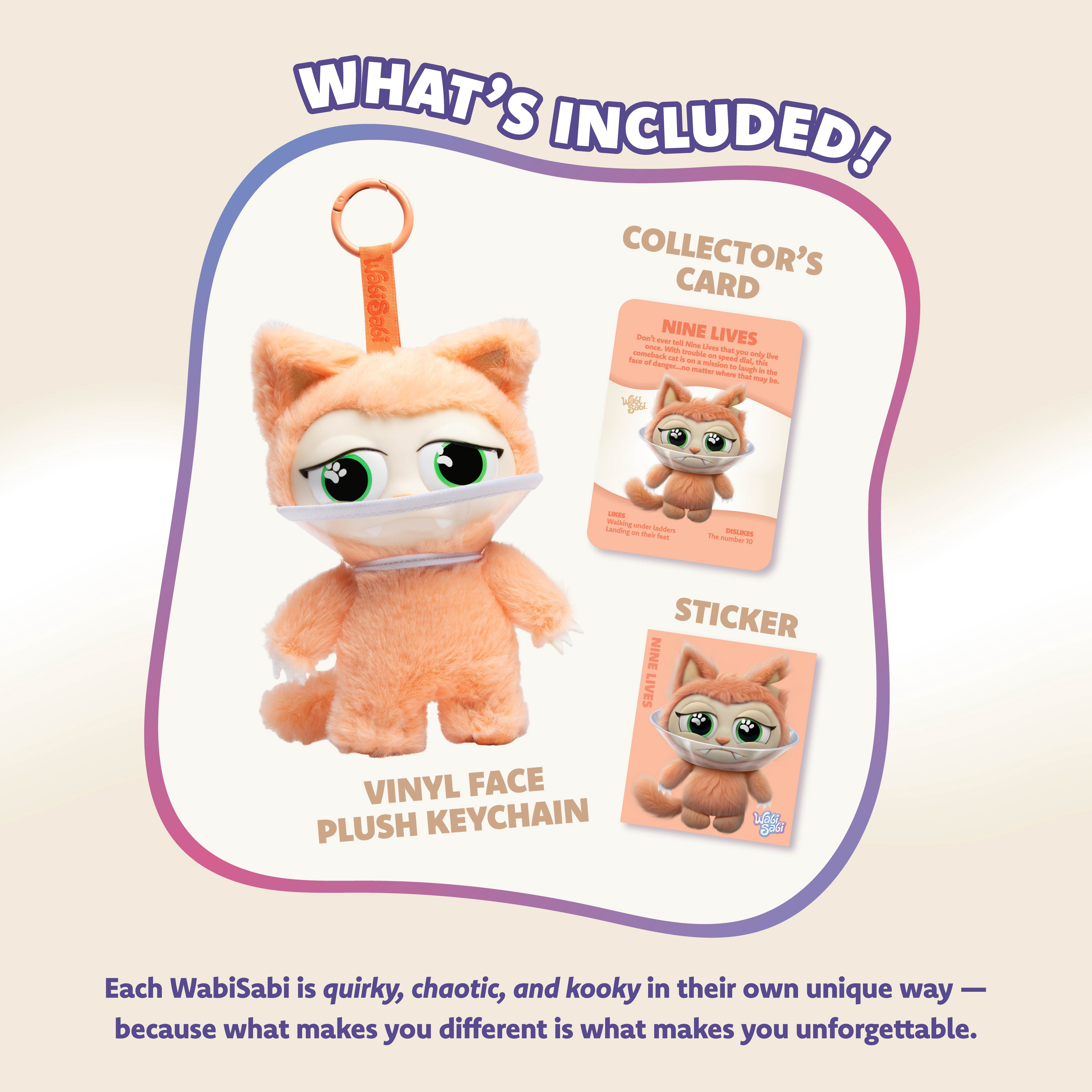 Wabi Sabi Kitty Club Mystery Plush Toys - 5in Blind Box Cat Plushie Keychain