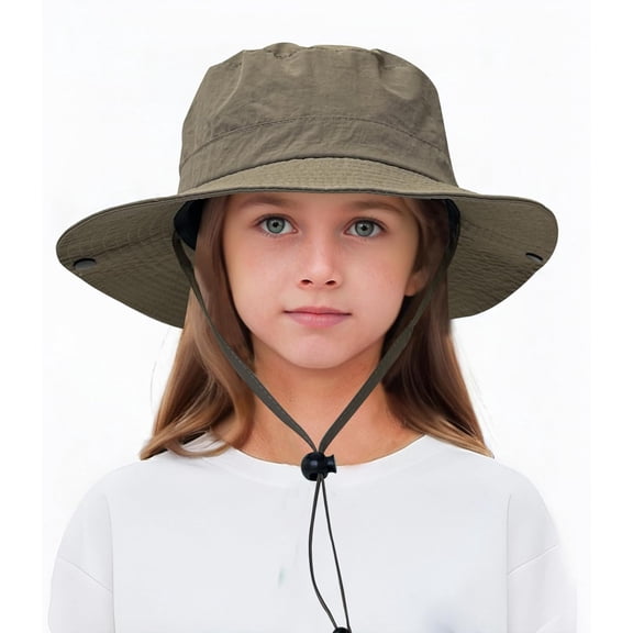 AKcxy Waterproof Quick Dry Kids Fishing Safari Hat Boys Sun Hat Girls Beach Hat UPF 50  Outdoor Bucket Hat