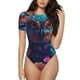 thumbnail image 1 of Balery Colorful Feather Owl Body de cuello redondo de manga corta para mujer Tops de manga corta Tops básicos-Small, 1 of 7