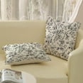 thumbnail image 4 of Chinoiserie Floral Pillow Covers 18x18 Set of 2 Black and Cream Floral Decorative Throw Pillow Covers Vintage Rustic Toile Flower Pillowcase Outdoor Decor Linen Cushion Case for Couch Sofa, 4 of 7