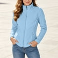 thumbnail image 5 of IUYRTFE Women's Fleece Zip-Up Jacket Stand Collar Long Sleeve Casual Coat with Pockets, 5 of 7