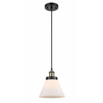 916-1P-BAB-G41-Innovations Lighting-Cone - 1 Light Cord Hung Mini Pendant In Industrial Style-10 Inches Tall and 8 Inches Wide-Black Antique Brass