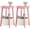 Pink, variant on Small Round Side End Table Set of 2 with Cloth Storage Basket, Round Bedside Sofa Couch Coffee Tables for Small Places with Metal Frame, Modern Nighstands for Living Room Bedroom,White