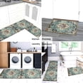 thumbnail image 4 of Boho Kitchen Rug Set, Teal, Set of 2s, Farmhouse Style, Washable, Non Slip, Bohemian Vintage Kitchen Rugs Mats 17"x47"+17"x30", 4 of 7