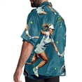 thumbnail image 3 of Tennis Men's Short Sleeve Poplin Shirt - Casual Printed Button Down Short Summer Beach Shirts Unisex940, 3 of 6