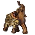 thumbnail image 2 of Adorno de resina con forma de elefante, grano de madera, estilo europeo, mueble de TV para el hogar, decoración artesanal, dorado S, 2 of 5