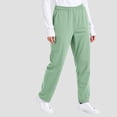 thumbnail image 2 of Fabrcox Scrub Pants for Women - Straight-Leg Cargo Pants with 3 Pockets, Elastic Band Scrub Pants ,Light Green L, 2 of 5
