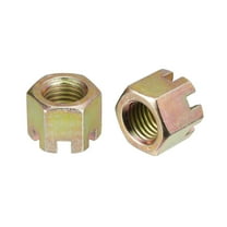 2Pack M16x2mm Hexagon Slotted Nut, Grade 8 Carbon Steel Hex Castle Nuts, Color Zinc