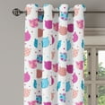 thumbnail image 3 of Ambesonne Feminine Grommet Curtain, Patterned Kitten Heads, 50" x 54", Fuchsia and Blue, 3 of 6