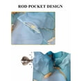 thumbnail image 7 of Teal Blue Marble Half Window Curtain 36 Inches Long, Modern Abstract Art Marble Crack Window Treatment Curtain Drapes, Small Tier Curtains for Bathroom Over Sink, 27.5"x36", 2 Panels, 7 of 7