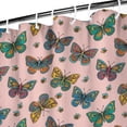 Basics Bathroom Shower Curtain, Water Resistant Fabric with Grommets ...