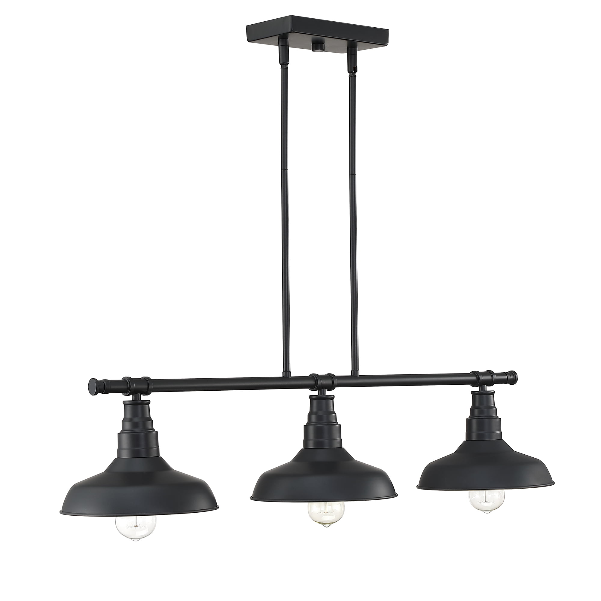 Modern Pendant Lighting for Kitchen Island Industrial Matte Black Ceiling Mount Light Fixture for Living Room, Dining Table, Bars E26